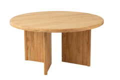 Ronde teakhouten tafel naturel