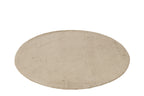 Tapis rond en viscose beige fait main