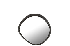 J-LINE RONDE WANDSPIEGEL METAAL/GLAS ZWART SMALL