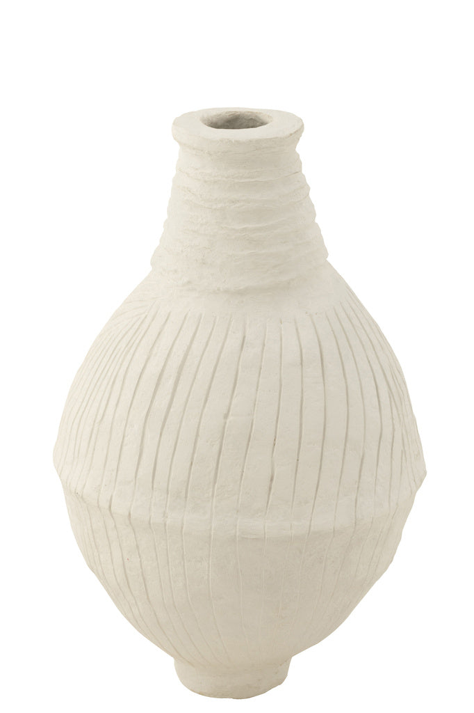 J-LINE POT LAXMI PAPER MACHE WHITE