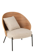 Loungestoel Lone Ply hout/metaal naturel/grijs