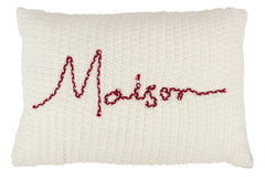 Kussen Maison Polyester/Acryl Rood/Wit