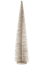 J-LINE KERSTBOOM DECO GLITTERS PLASTIC GREIGE GROOT