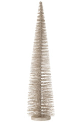J-LINE KERSTBOOM DECO GLITTERS PLASTIC GREIGE GROOT
