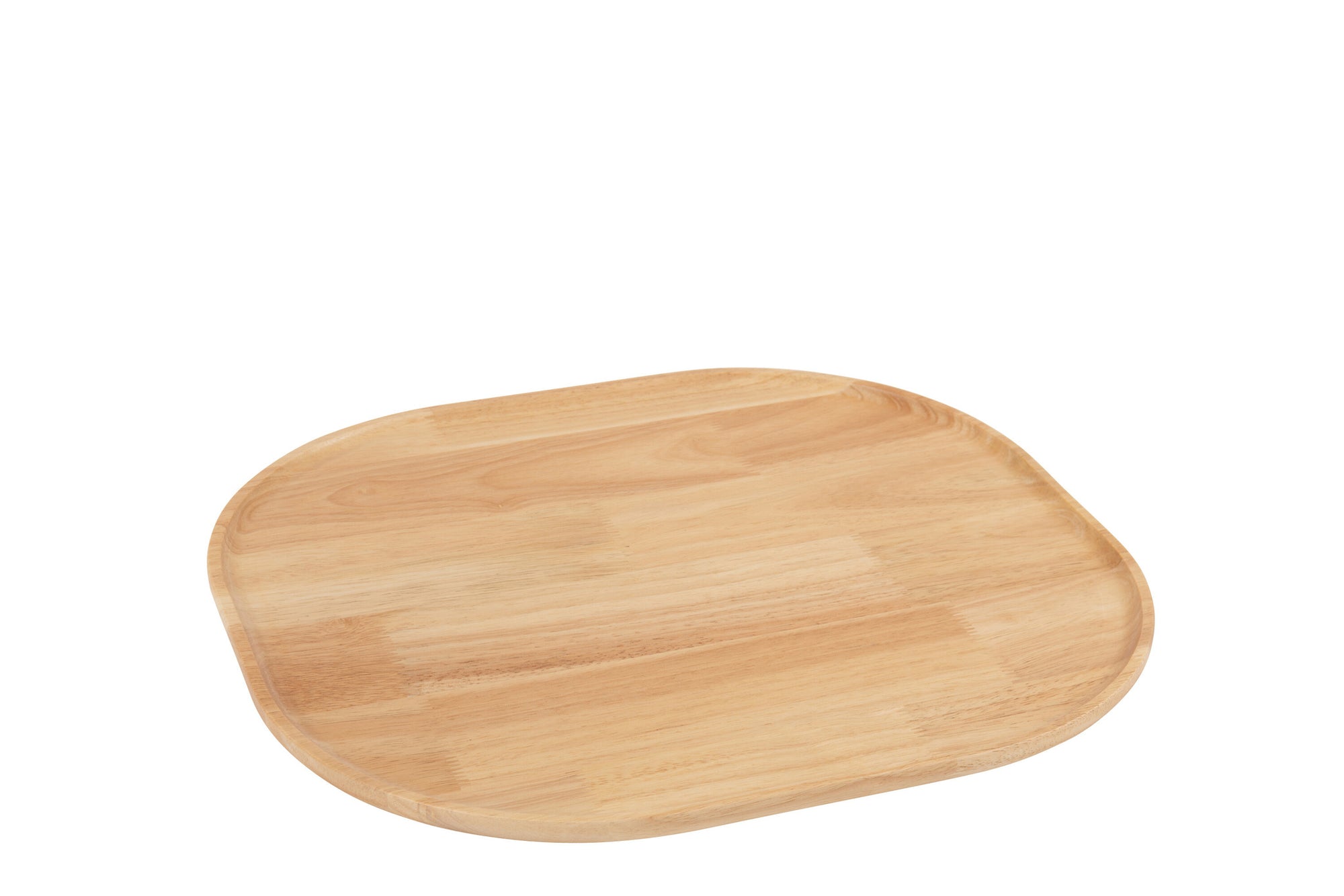 Decoratief dienblad van rubberhout natuurlijk groot