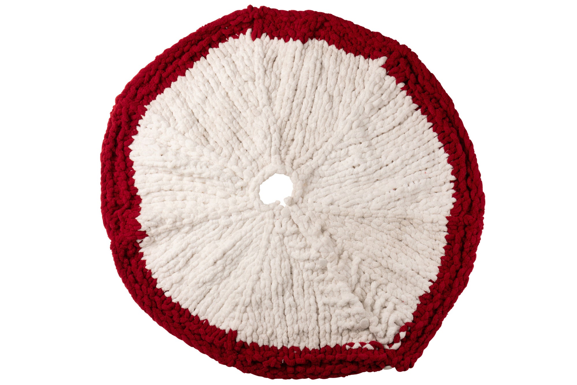 J-LINE KERSTBOOMROK GEBREID POLYESTER WIT/KERST ROOD