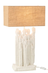 Tafellamp beeldjes polyresin wit/naturel