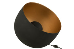 Grote ronde interieurlamp in zwart en goud metaal
