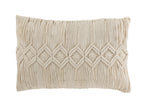 Kussen Linea Macramé Rechthoek Katoen Off White