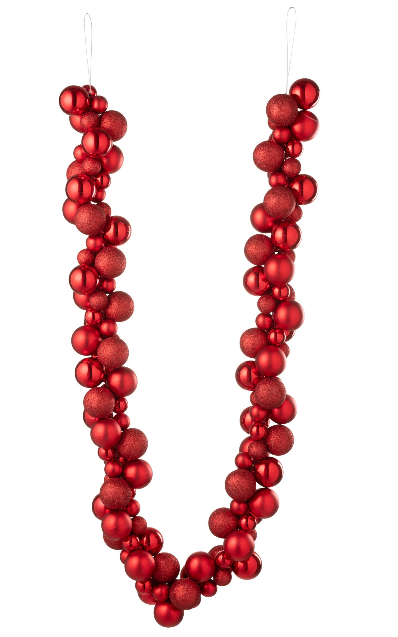 J-LINE GUIRLANDE KERSTBALLEN PLASTIC KERST ROOD