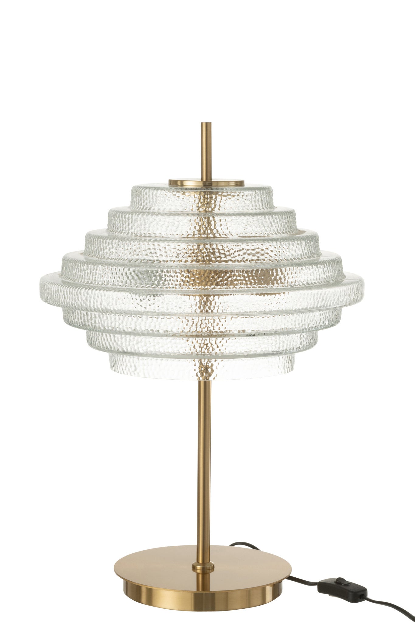 Tafellamp LED goudkleurig metaal/doorzichtig glas