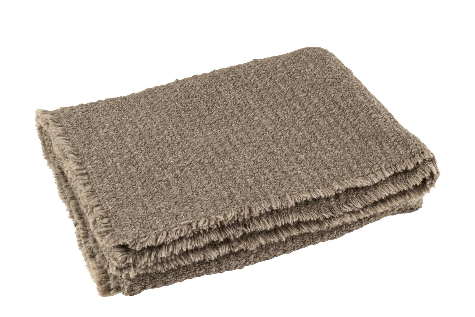 J-LINE PLAID MET RAFELIGE RANDEN KATOEN/POLYESTER TAUPE