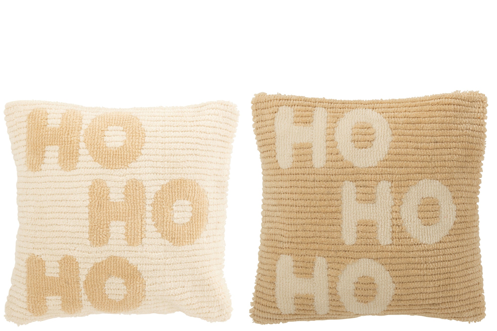 Kussen Hohoho Polyester Wit/Beige Assortiment Van 2