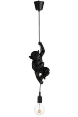 Hangende apenlamp van polyresin, zwart