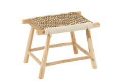 Kruk Waverly Teakhout/Zeegras Naturel/Wit