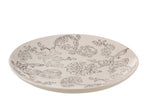 J-LINE PLAAT DECORATIEVE ZEN PORSELEIN WIT/ZWART