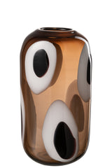 J-LINE VAZE IZZY – GLAS WIT/BRUIN MEDIUM