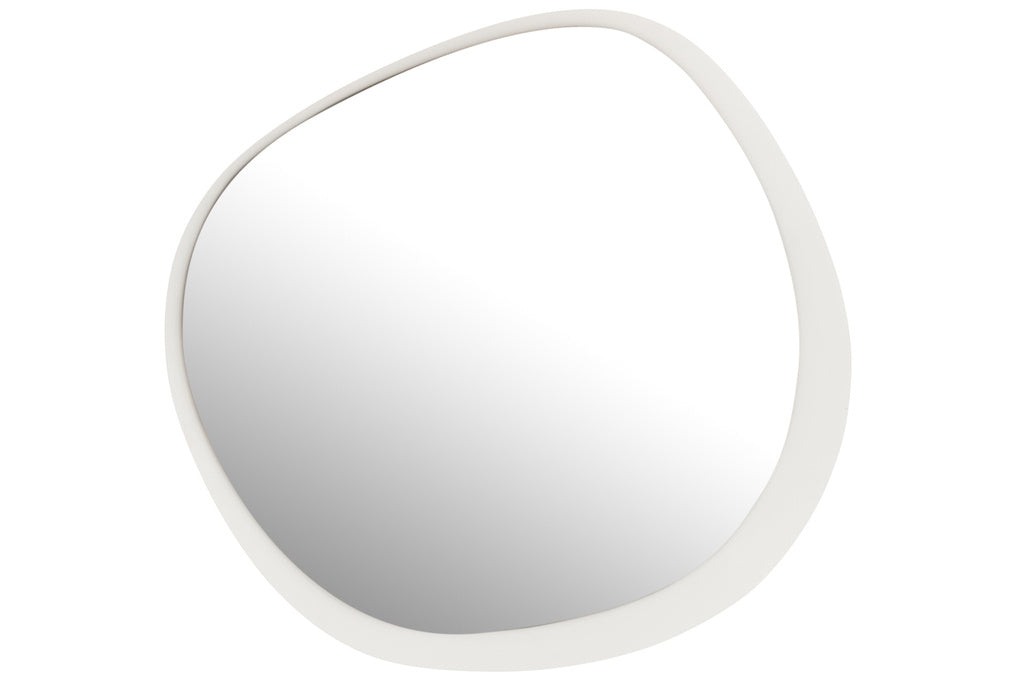 J-LINE RONDE WANDSPIEGEL METAAL/GLAS WIT LARGE
