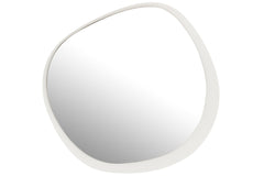 J-LINE RONDE WANDSPIEGEL METAAL/GLAS WIT LARGE