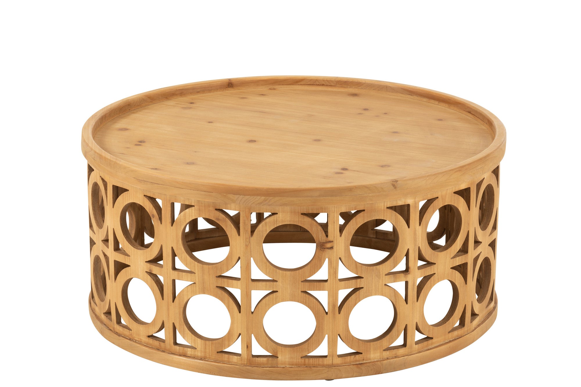Salontafel met houtsnijwerk van vurenhout/MDF natuurlijk