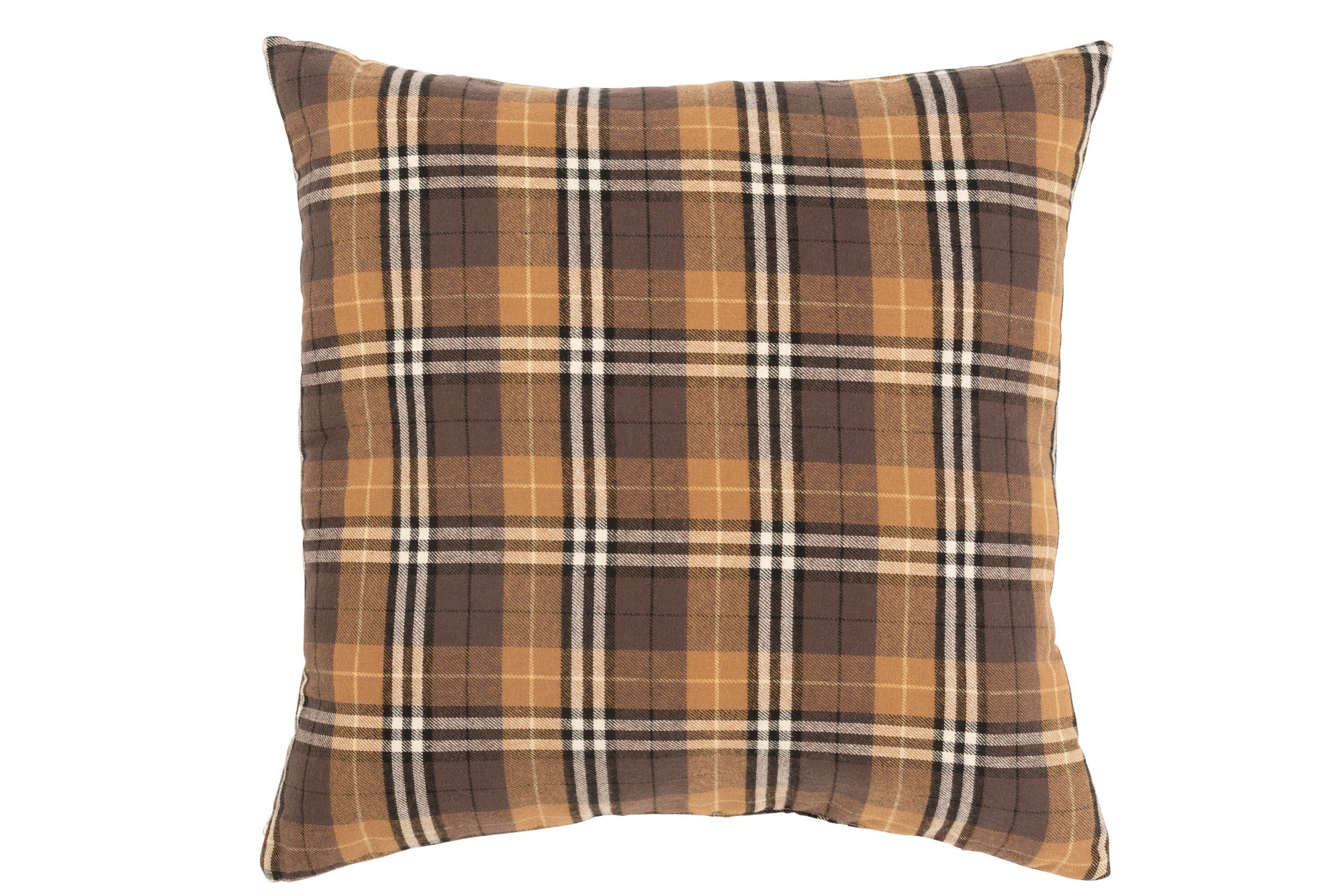 Kussen Rhombus Vierkant Textiel Bruin/Zwart/Oker