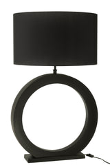 Tafellampvoet rond aluminium zwart