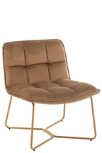 Loungefauteuil Lisa Metaal/Textiel Bruin