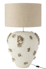 Lamp + lampenkap Jilly terracotta wit/bruin