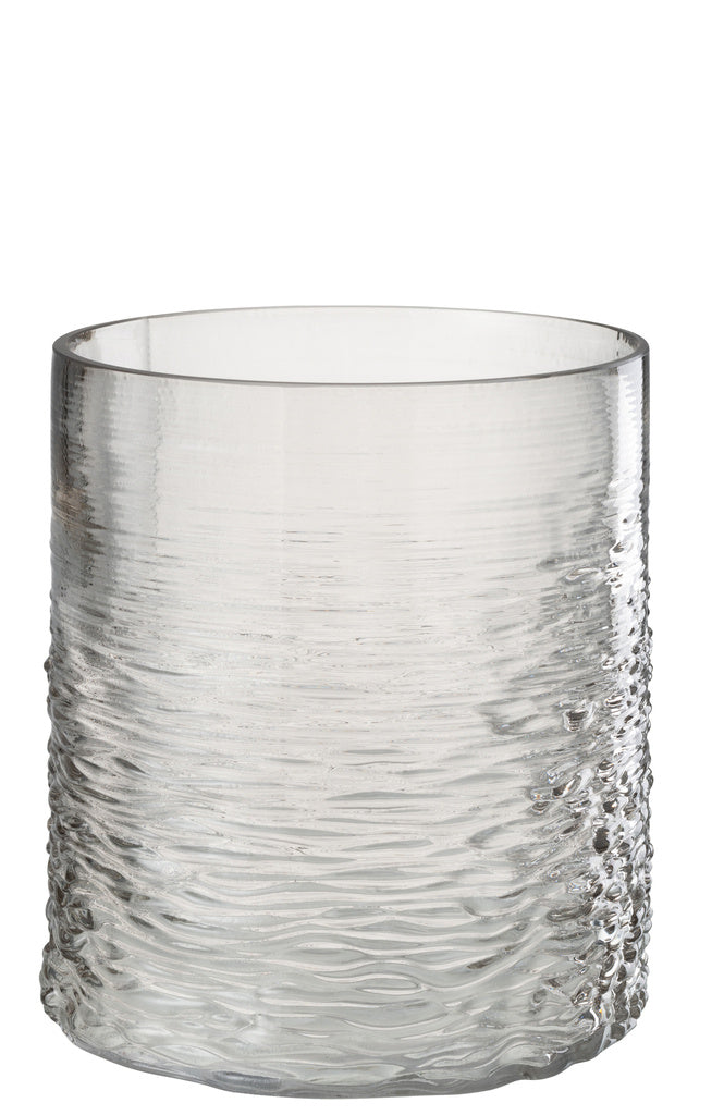 J-LINE WINDLICHT SEA GLAS GRIJS KLEIN