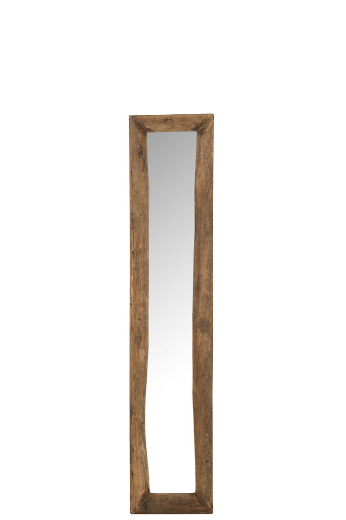 J-LINE WANDSPIEGEL RECHTHOEK HOUT BRUIN SMALL