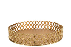 J-LINE LADE RONDE RINGEN ALUMINIUM GOUD