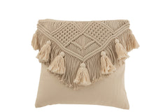 J-LINE KUSSEN GEZELLIG KATOEN BEIGE KLEIN