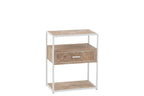 J-LINE SIDETABLE ZIGZAG MET 1 LADEN – HOUT/METAAL NATUUR/WIT