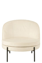 Fauteuil ijzer gebroken wit/zwart