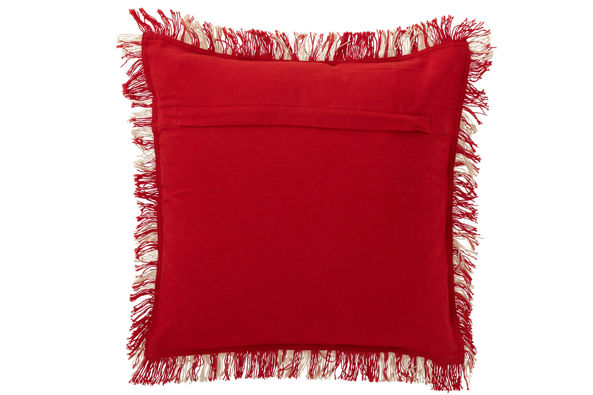 J-LINE KUSSEN GERUIT KATOEN KERST ROOD/WIT