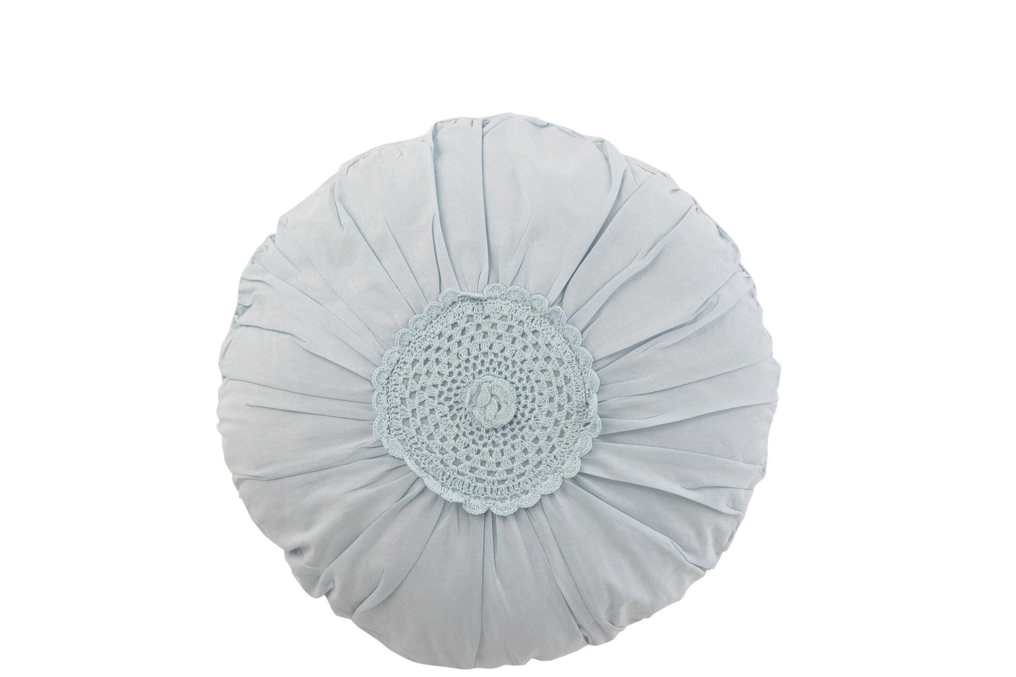 Kussen Ronde Kant Katoen Blauw