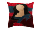 Kussen Vrouw Leer Zwart/Rood/Beige