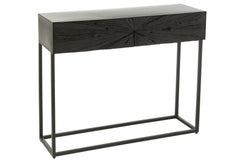 Console Shanil Hout/IJzer Zwart