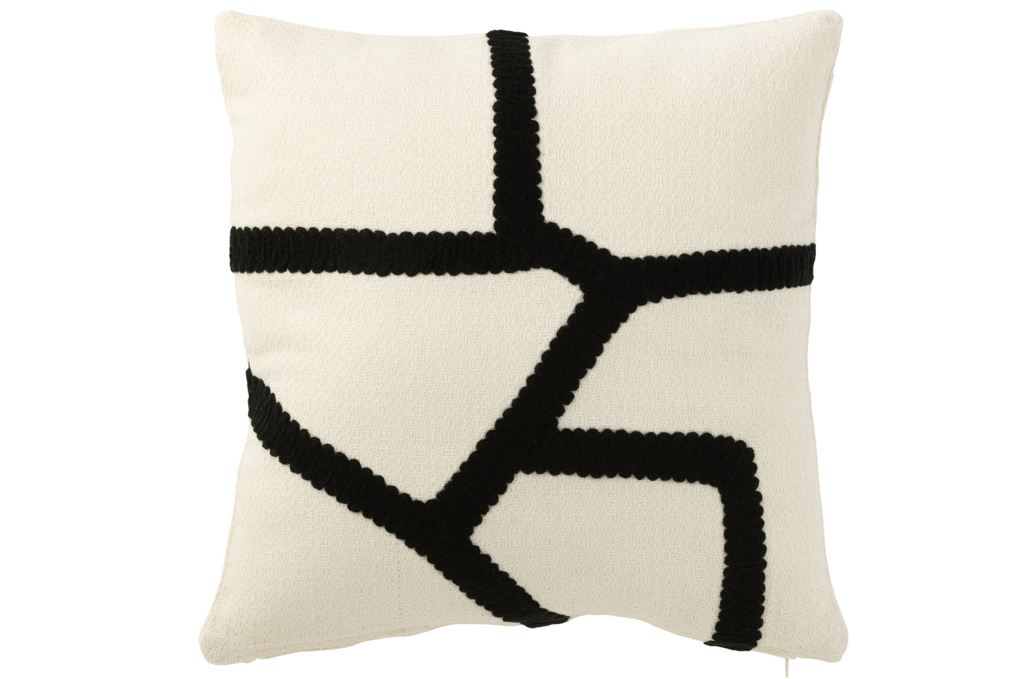 Kussen Streep Textiel Wit/Zwart