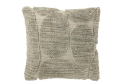 Kussen Steenpatroon Polyester Grijs Blauw