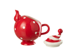 J-LINE THEEPOT KERSTMUTS DOLOMIET KERST ROOD/WIT