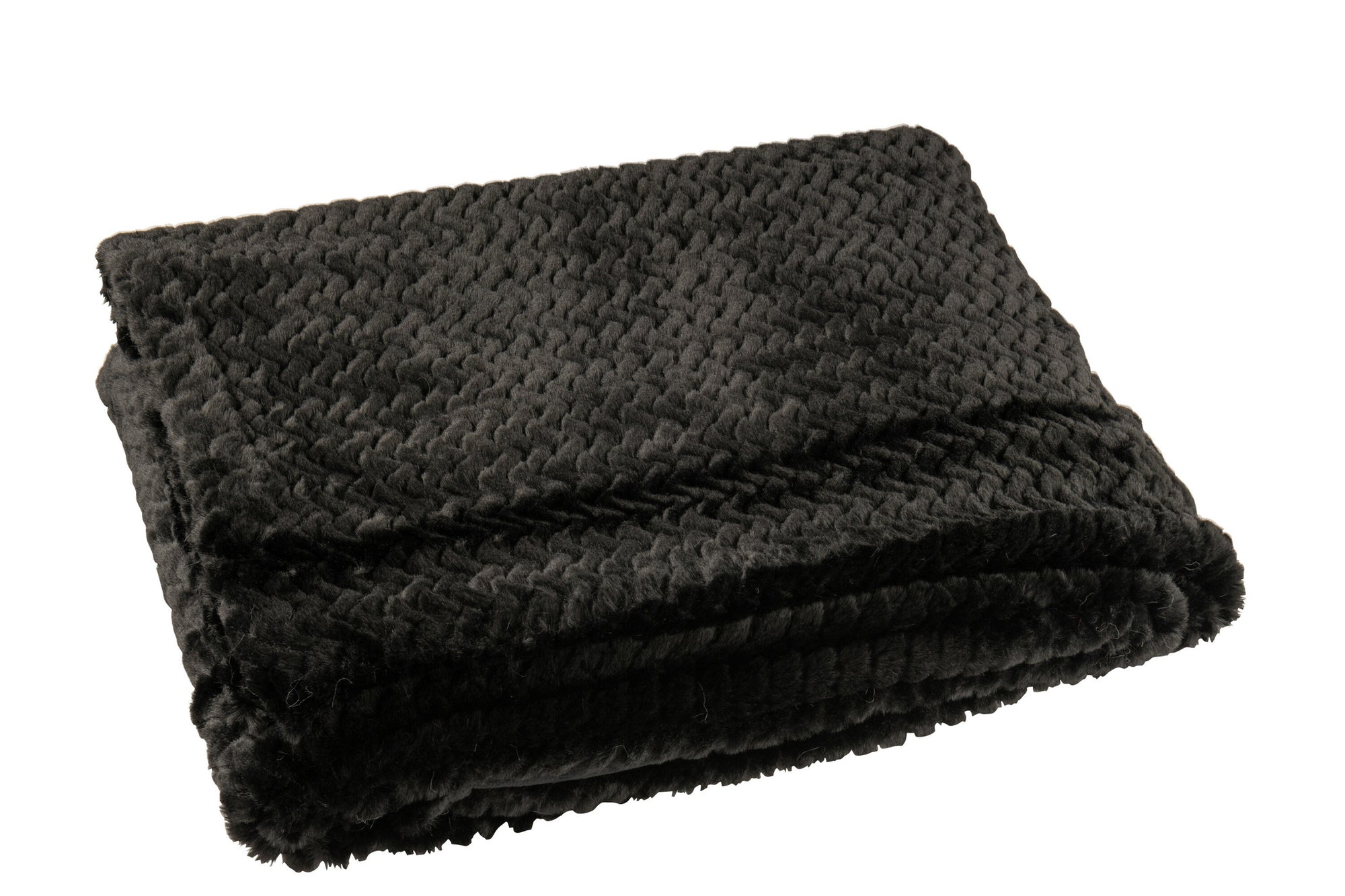 J-LINE DEKENTJE POLYESTER ZWART