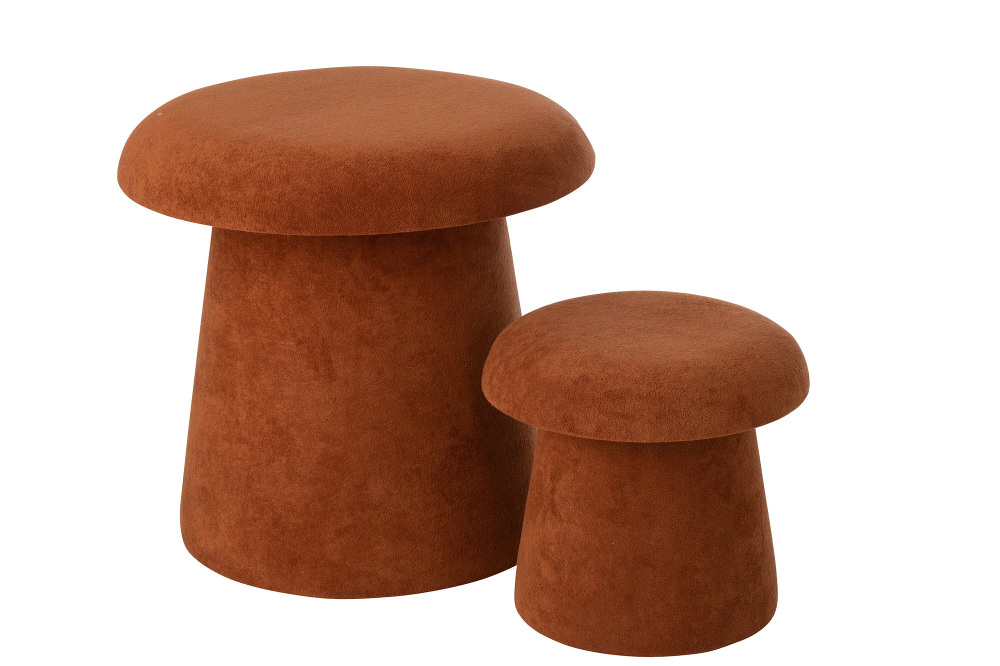 Set van 2 paddenstoelkrukjes MDF terracotta