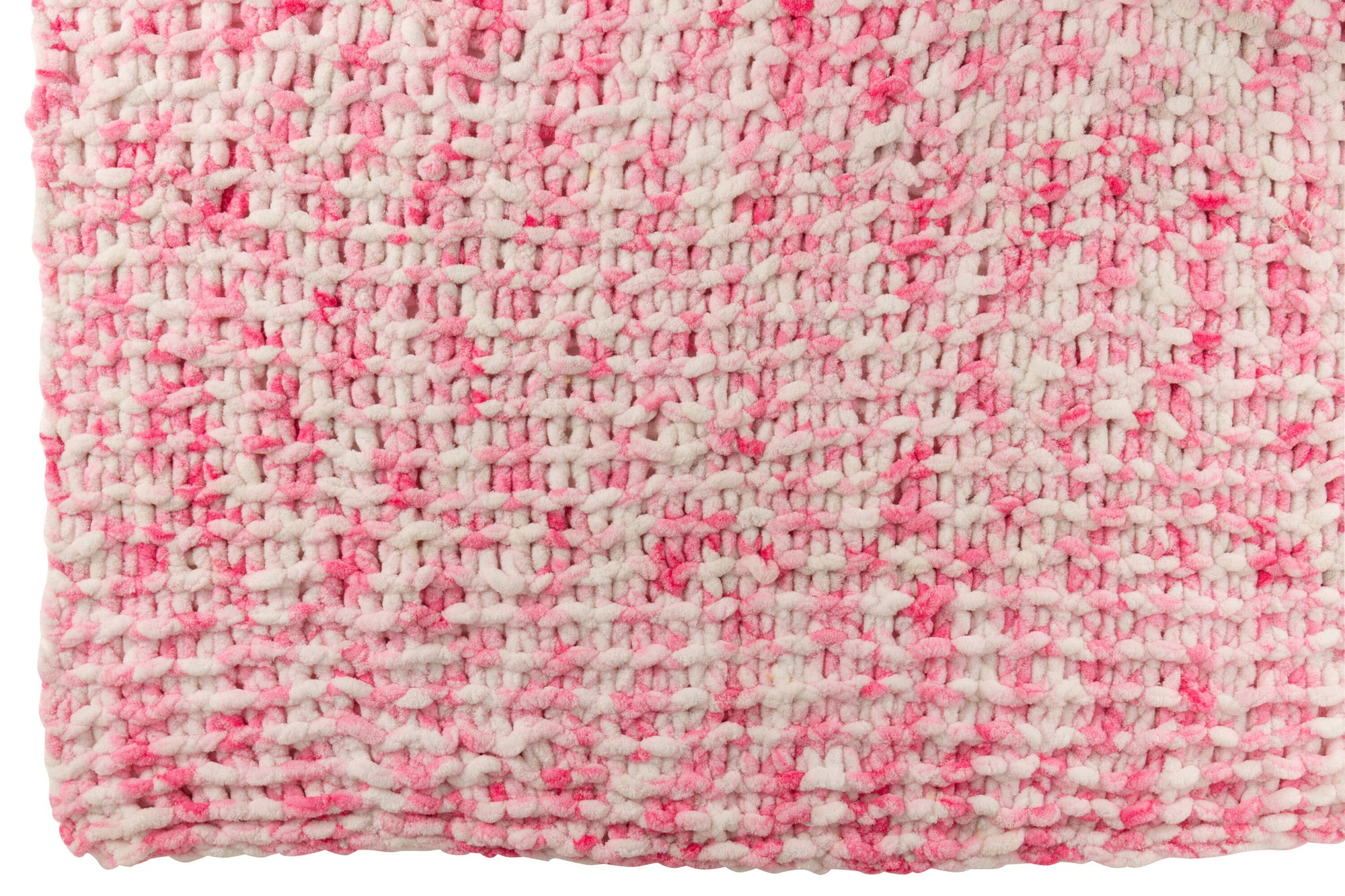 J-LINE DEKEN GEBREID POLYESTER ROZE/WIT