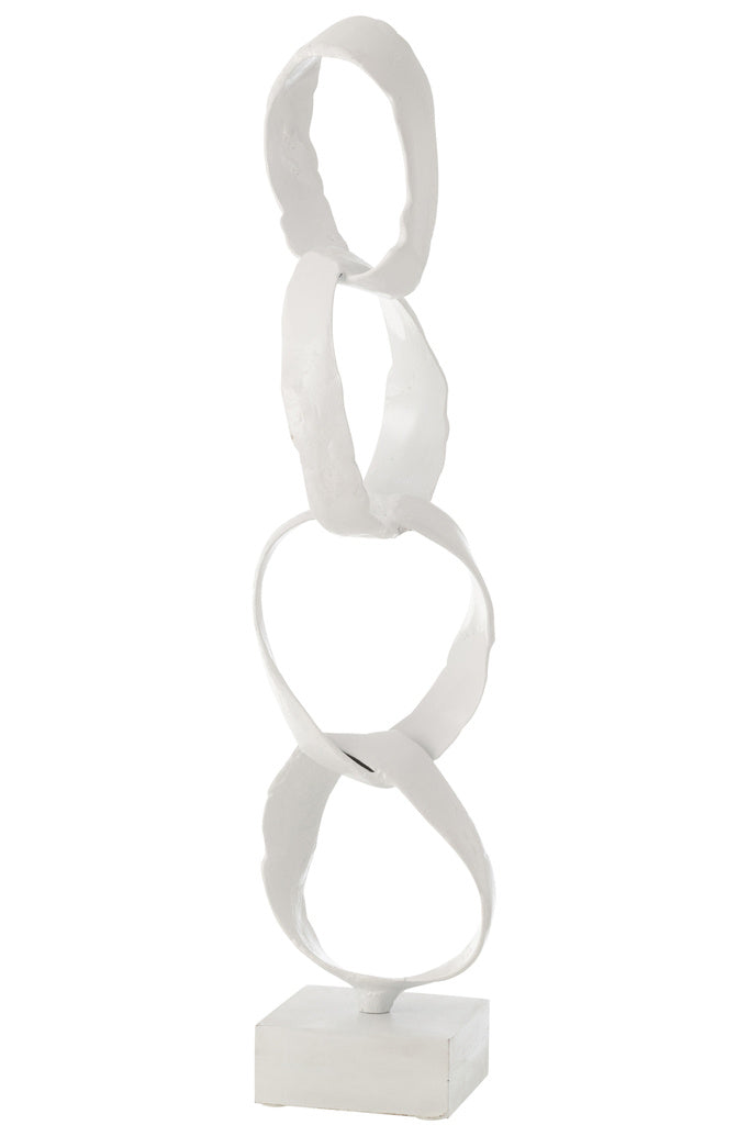 J-Line Figure Rings On Foot Aluminium White Large 