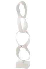 J-Line Figure Rings On Foot Aluminium White Large 
