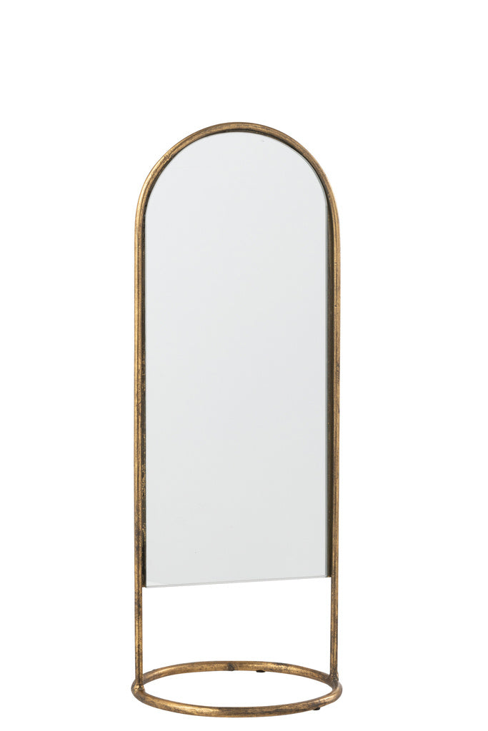 J-LINE MIRROR ON FOOT DAISY IRON/GLASS GOLD