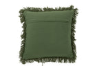 Kussen met afgeronde lijnen van wol in khaki groen.