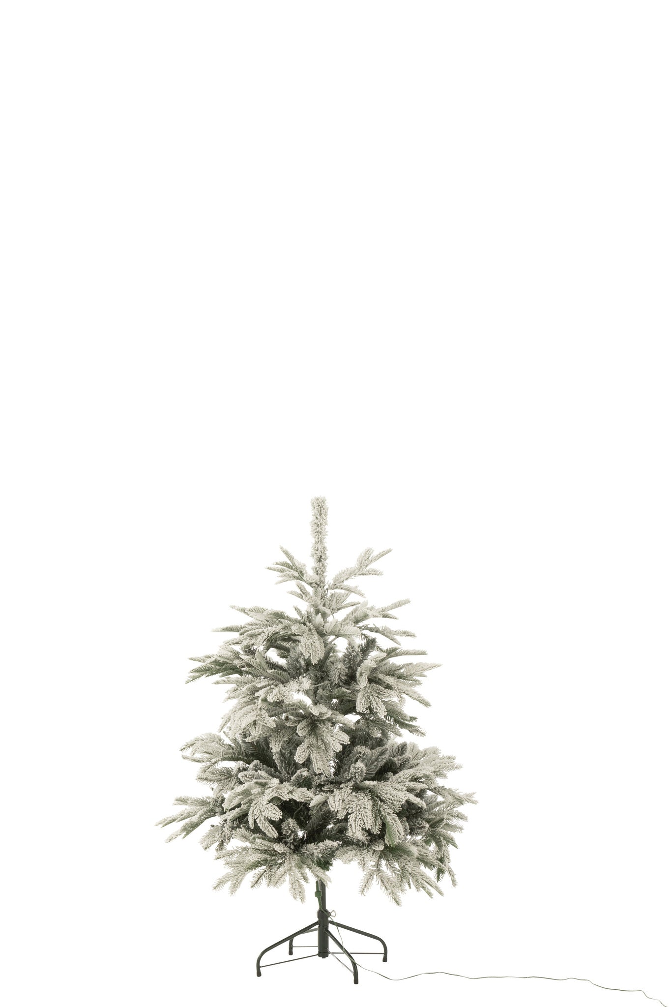  J-LINE KERSTBOOM 120 LED SNEEUWACHTIG KUNSTMATIG DONKERGROEN/WIT KLEIN