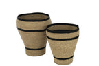 J-LINE SET VAN 2 BASKETS ROUND STRIPED MARIE – SEAGRASS NATURAL